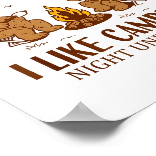 Funny Bear Apparently, I Like Camng  Poster (Hoek)