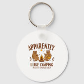 Funny Bear Apparently, I Like Camng  Sleutelhanger (Voorkant)
