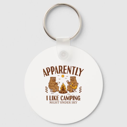 Funny Bear Apparently, I Like Camng  Sleutelhanger (Voorkant)