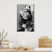 Funny Bear Bathroom Print, Toilet Newspaper Poster (Keuken)