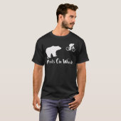 Funny Bear Chasing Bike Cyclist Meals on braap cyc T-shirt (Voorkant volledig)