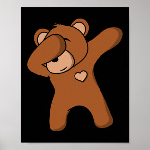 Funny Bear Dancing Dab Bear Party Dancing Bea Poster