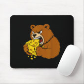 Funny Bear Eating Cheese Illustration For Food Lov Muismat (Met muis)