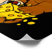 Funny Bear Eating Cheese Illustration For Food Lov Poster (Hoek)