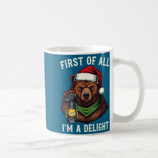 Funny Bear First Of All I'm A Delight Merry Christ Koffiemok (Rechts)