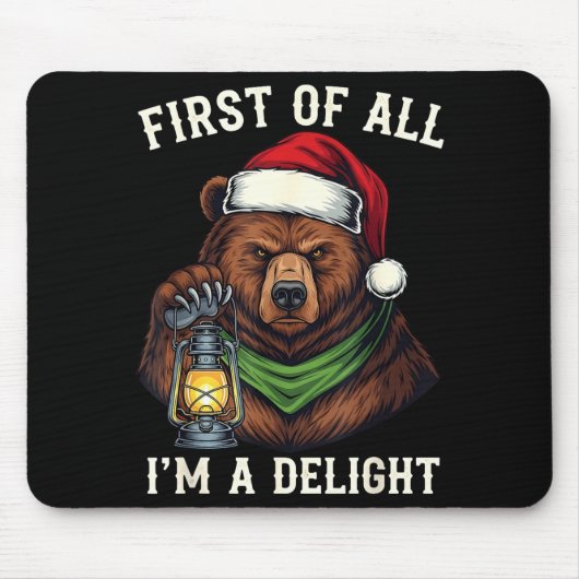 Funny Bear First Of All I'm A Delight Merry Christ Muismat (Voorkant)