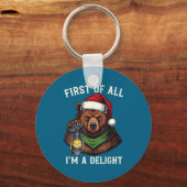 Funny Bear First Of All I'm A Delight Merry Christ Sleutelhanger (Voorkant)