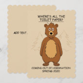 Funny Bear out of Hibernation Cartoon Feestdagenkaart (Voorkant / Achterkant)