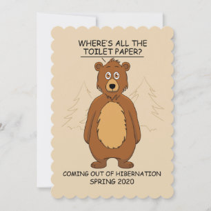 Funny Bear out of Hibernation Cartoon Feestdagenkaart