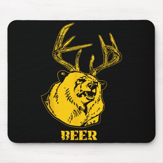 Funny Bear Plus Deer Equals Beer Deer Hunting Usa  Muismat (Voorkant)