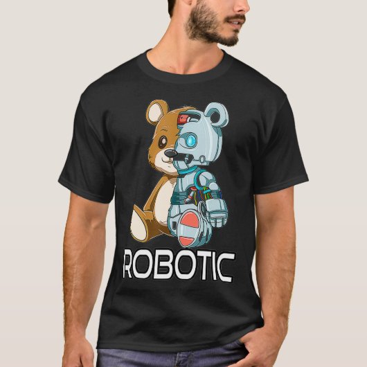 Funny Bear Robot Robotic Cuddling Cyborg  T-shirt (Voorkant)