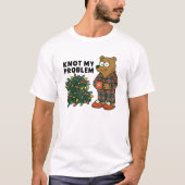 Funny bear tangle Christmas lights knot my problem T-shirt (Voorkant)