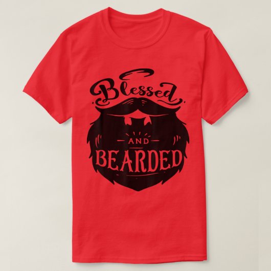 Funny Beard Blessed and Bearded Pap Husband Boyfr T-shirt (Design voorkant)