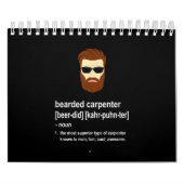 Funny Beard Carpenter Gift Mannen Kalender (Hoes)