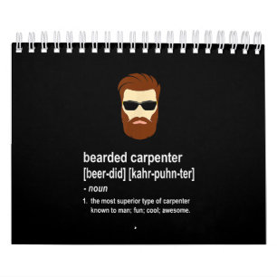 Funny Beard Carpenter Gift Mannen Kalender
