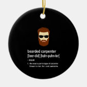Funny Beard Carpenter Gift Mannen Keramisch Ornament (Voorkant)
