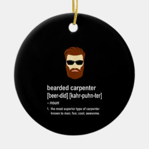 Funny Beard Carpenter Gift Mannen Keramisch Ornament