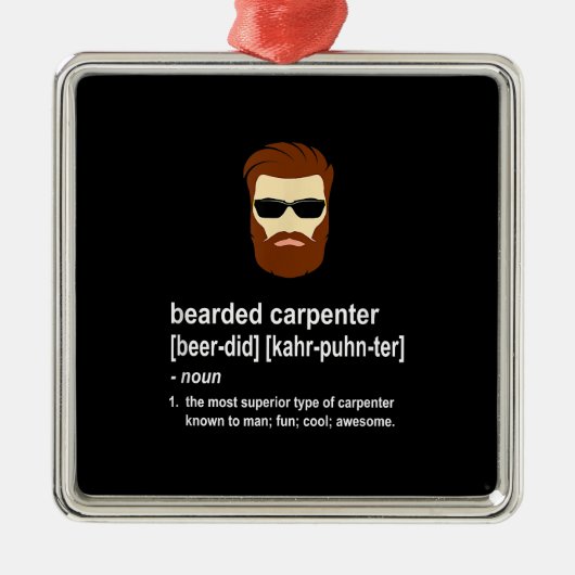 Funny Beard Carpenter Gift Mannen Metalen Ornament (Voorkant)