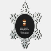 Funny Beard Carpenter Gift Mannen Tin Sneeuwvlok Ornament (Rechts)