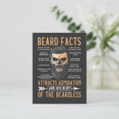 Funny Beard Facts Bearded Man Mustache Humor Briefkaart (Staand voorkant)