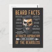 Funny Beard Facts Bearded Man Mustache Humor Briefkaart (Voorkant / Achterkant)