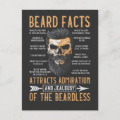Funny Beard Facts Bearded Man Mustache Humor Briefkaart (Voorkant)