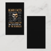 Funny Beard Facts Bearded Man Mustache Humor Visitekaartje (Voorkant / Achterkant)