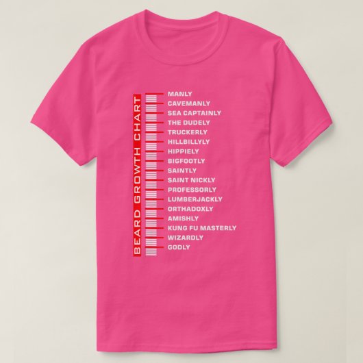 Funny beard-groeigrafiek t-shirt (Design voorkant)