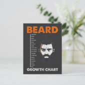 Funny Beard Growth Measurement Chart Bearded Manne Briefkaart (Staand voorkant)