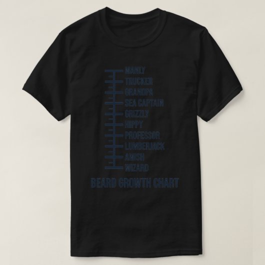Funny Beard Measurement T-shirt (Design voorkant)