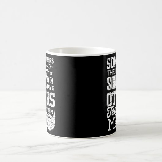 Funny Beard papa Teach Son to Shave Dad Koffiemok (Center)