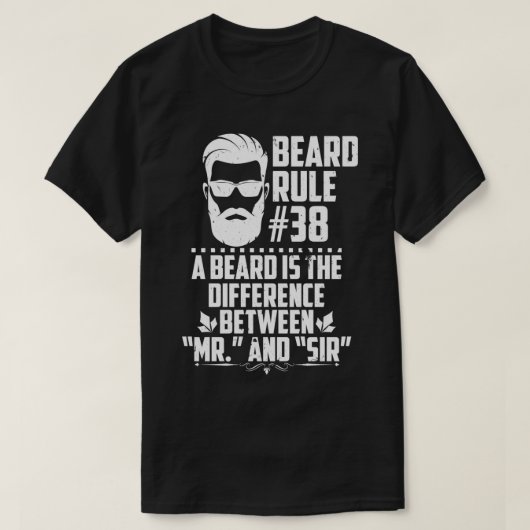 Funny Beard Rules T-shirt (Design voorkant)