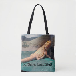 Funny Bearded Dragon Afbeelding Tote Bag