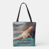 Funny Bearded Dragon Afbeelding Tote Bag (Achterkant)