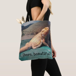 Funny Bearded Dragon Afbeelding Tote Bag