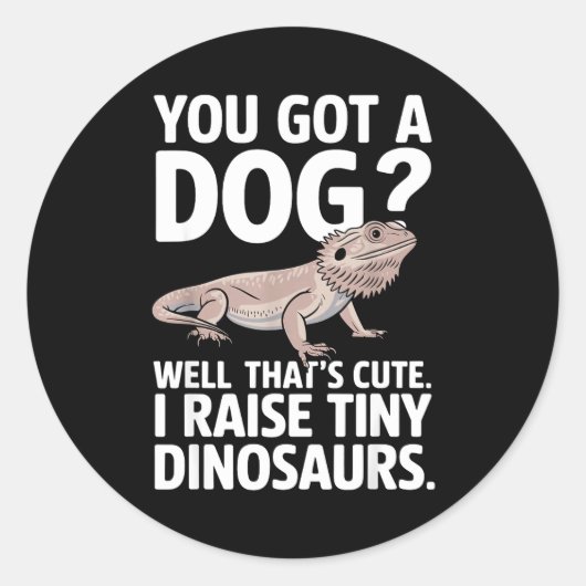 Funny Bearded Dragon Art For Men Women Bearded Dra Ronde Sticker (Voorkant)