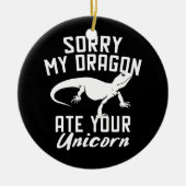 Funny Bearded Dragon Ate Uw Unicorn Keramisch Ornament (Voorkant)