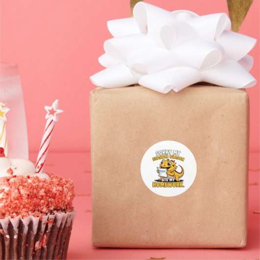 Funny Bearded Dragon Cute Reptile Lover Gift Ronde Sticker (Feest)