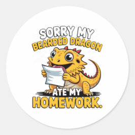 Funny Bearded Dragon Cute Reptile Lover Gift Ronde Sticker