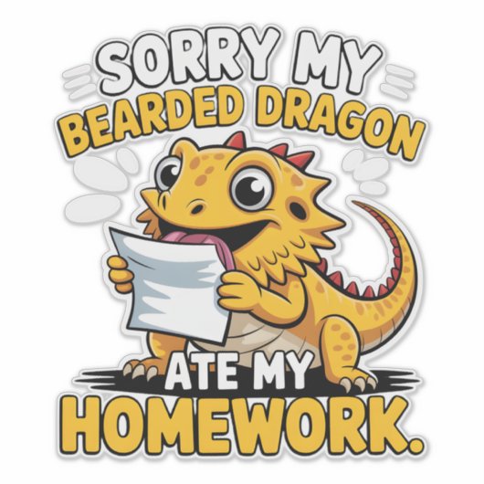 Funny Bearded Dragon Cute Reptile Lover Gift Sticker (Voorkant)