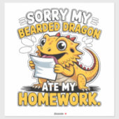 Funny Bearded Dragon Cute Reptile Lover Gift Sticker (Vel)