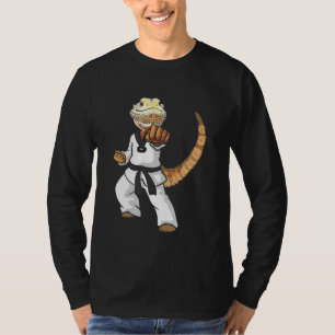Funny Bearded Dragon Karate Samurai Ninja Lizard R T-shirt
