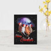 Funny Bearded Dragon Kerstmis T-shirt Merry Cricke Kaart (Gele Bloem)