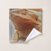 Funny Bearded Dragon Photo Print Bad Handdoek (Wasdoekje)