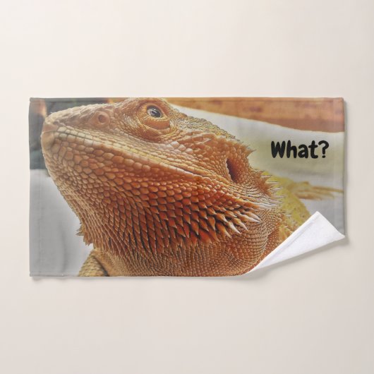 Funny Bearded Dragon Photo Print Bad Handdoek (Handdoek)