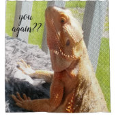 Funny Bearded Dragon Photo Print Douchegordijn (Voorkant)