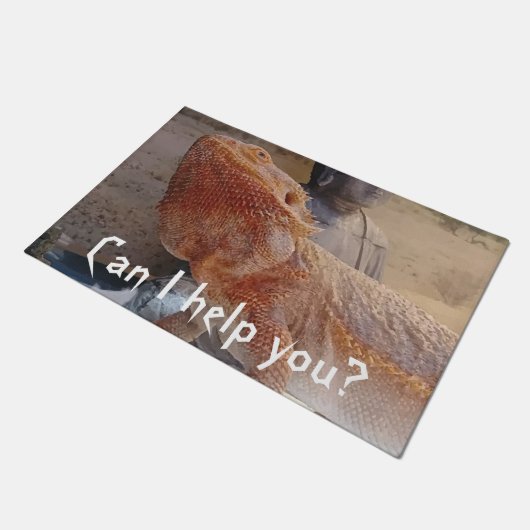 Funny Bearded Dragon Print Deurmat (Schuin)