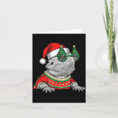 Funny Bearded Dragon Santa Hat Christmas  Kaart (Voorkant)