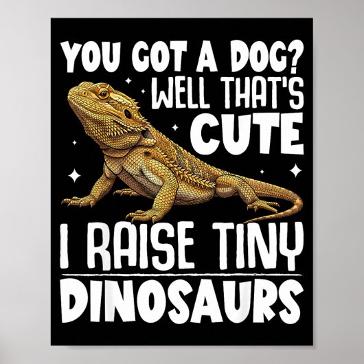 Funny Bearded Dragon Shirt For Men Women Lizard Lo Poster (Voorkant)