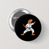 Funny Bearded Dragons Doing Karate Samurai Ninja L Ronde Button 5,7 Cm (Voorkant /achterkant)
